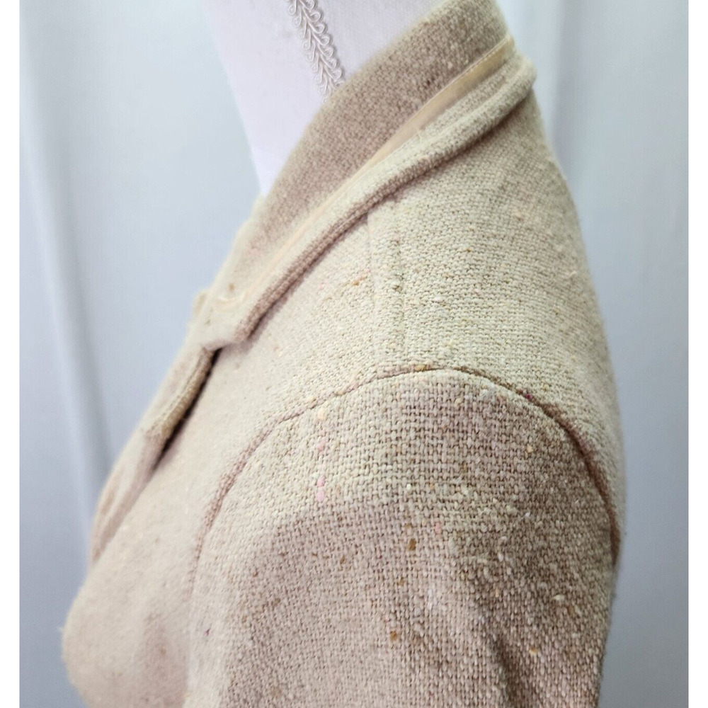 Old Navy Jacket Womans SMALL Khaki Wool Blend Blazer Pockets Lined Office Church - Picture 6 of 13